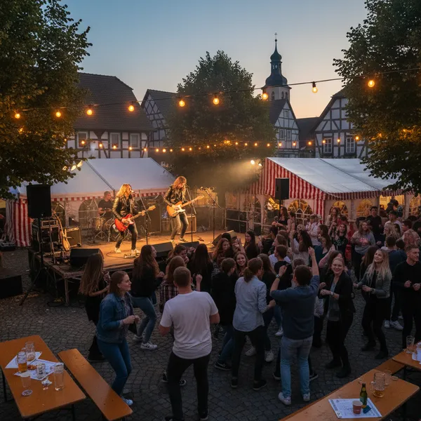 Schabau Kölschrock-Band live auf einer Festivalbühne in der Eifel